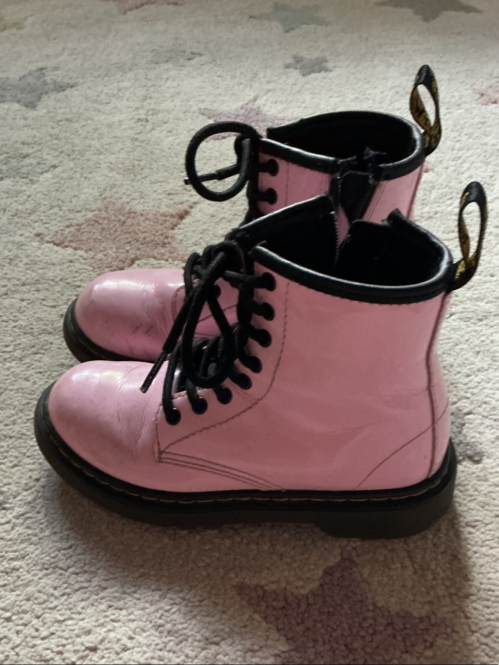 Girls' Pink Lace-Up Doc martins